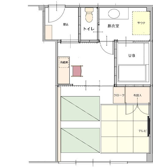 ロウリュサウナ＜ジャグジーバス付＞ 和洋Styleモダンルーム「粋凛 -すいりん-」